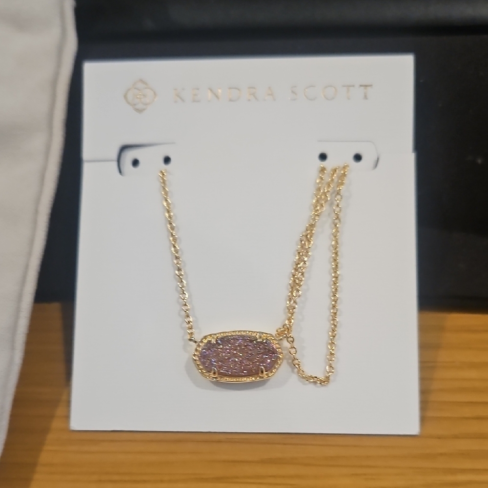 Kendra Scott Gold and Purple Pendant Necklace